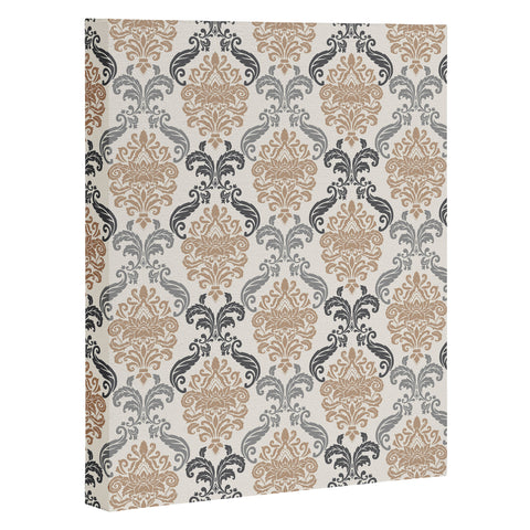 Avenie Neutral Floral Damask Art Canvas