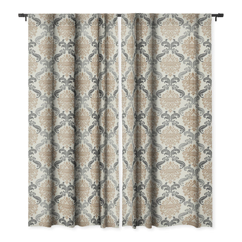 Avenie Neutral Floral Damask Blackout Non Repeat