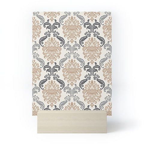 Avenie Neutral Floral Damask Mini Art Print
