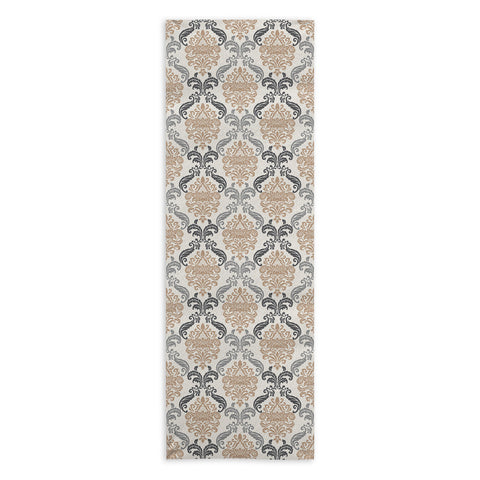Avenie Neutral Floral Damask Yoga Towel