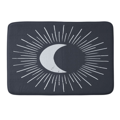 Avenie Nightglow Moon Navy Memory Foam Bath Mat