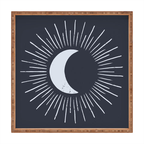 Avenie Nightglow Moon Navy Square Tray