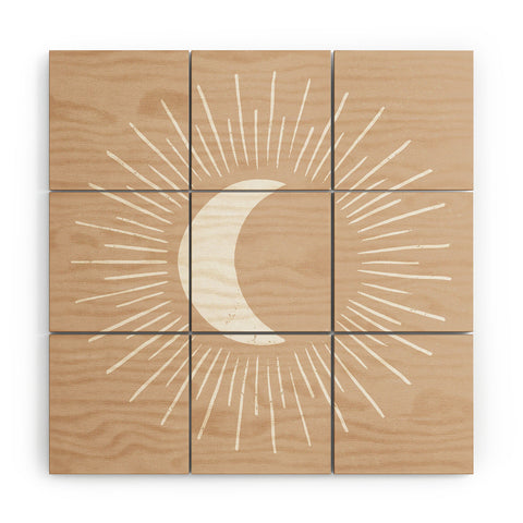 Avenie Nightglow Moon Neutral Wood Wall Mural