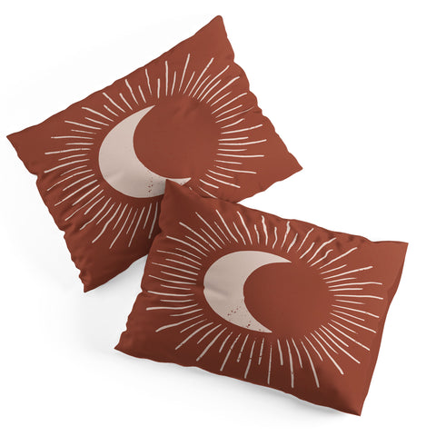 Avenie Nightglow Moon Rust Pillow Shams
