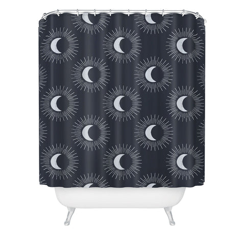 Avenie Nightglow Navy Shower Curtain