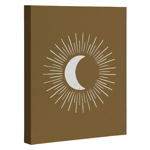 Avenie Nightglow Olive Green Art Canvas