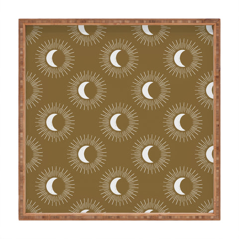 Avenie Nightglow Olive Green Square Tray