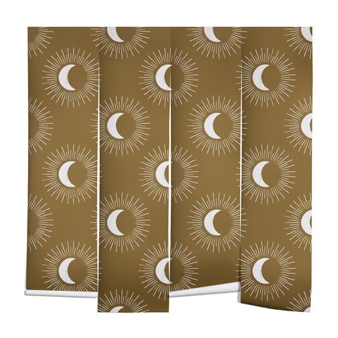 Avenie Nightglow Olive Green Wall Mural