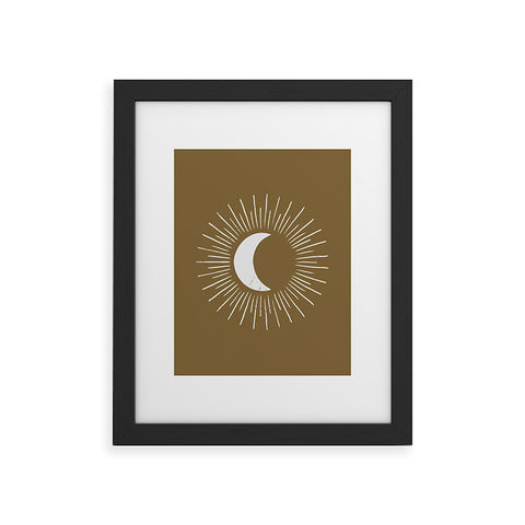 Avenie Nightglow Olive Green Framed Art Print