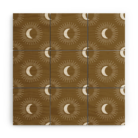 Avenie Nightglow Olive Green Wood Wall Mural