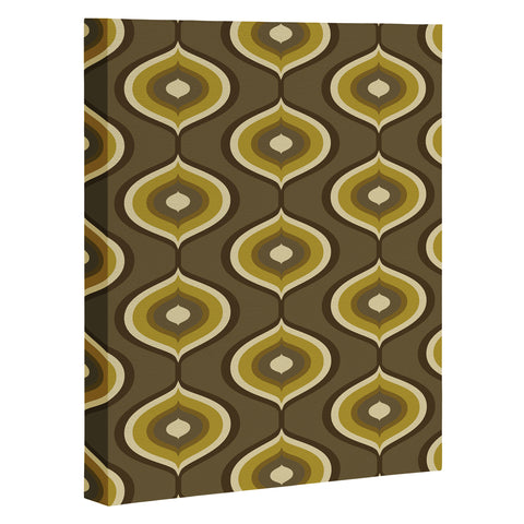 Avenie Ogee Olive Green Art Canvas