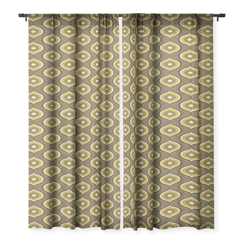 Avenie Ogee Olive Green Sheer Non Repeat
