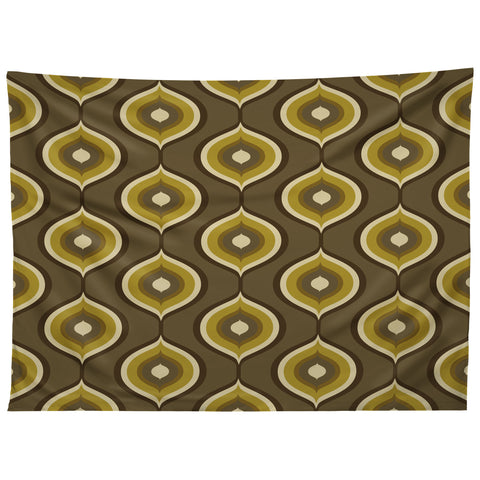 Avenie Ogee Olive Green Tapestry