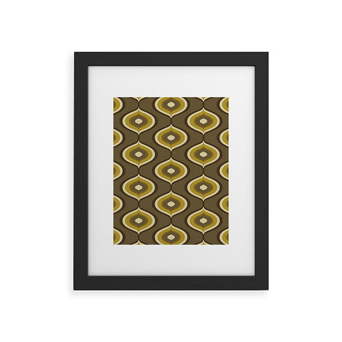 Avenie Ogee Olive Green Framed Art Print