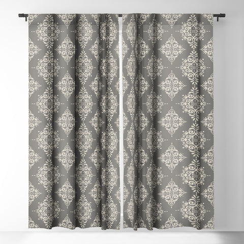 Avenie Ornate Damask Gray Blackout Non Repeat