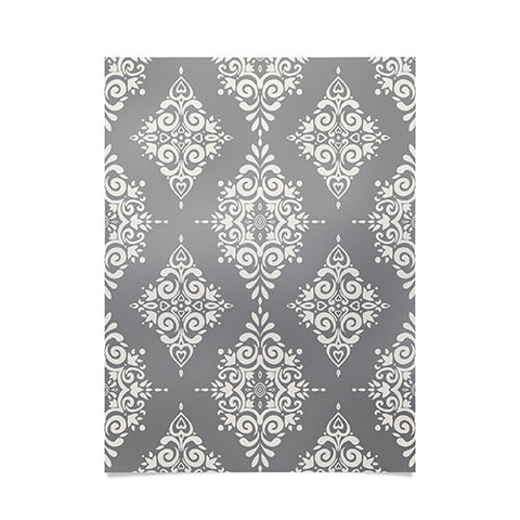 Avenie Ornate Damask Gray Poster