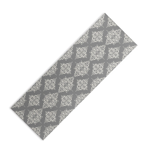 Avenie Ornate Damask Gray Yoga Mat