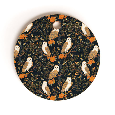 Avenie Owl Forest Cutting Board Round