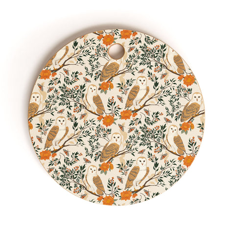 Avenie Owl Forest I Cutting Board Round