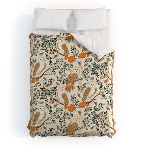 Avenie Owl Forest I Duvet Cover