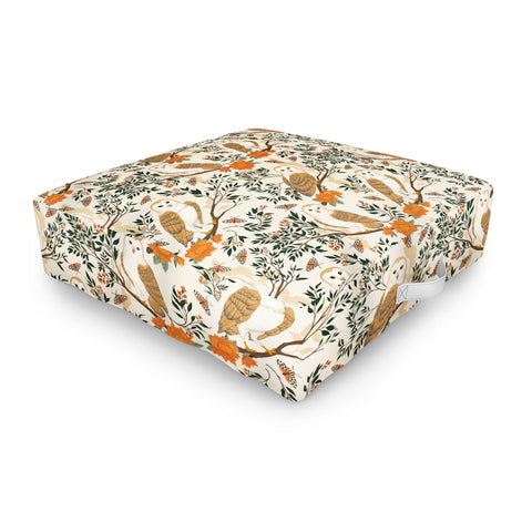 Avenie Owl Forest I Outdoor Floor Cushion