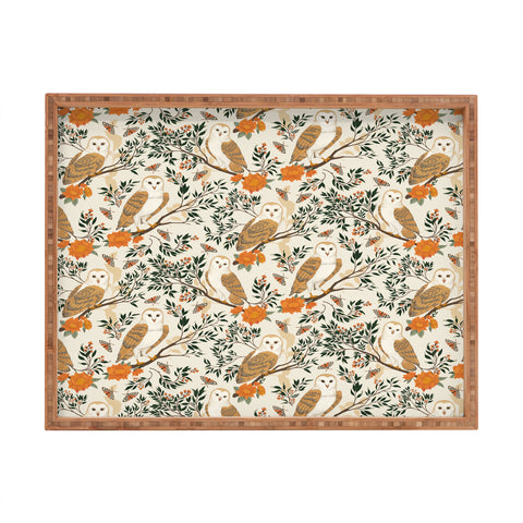 Avenie Owl Forest I Rectangular Tray