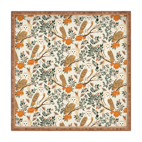 Avenie Owl Forest I Square Tray