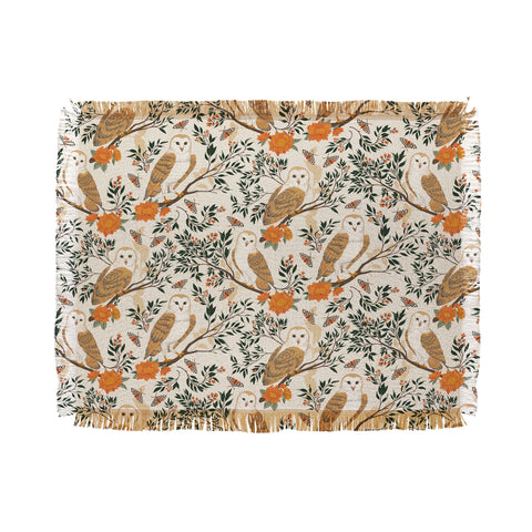 Avenie Owl Forest I Throw Blanket