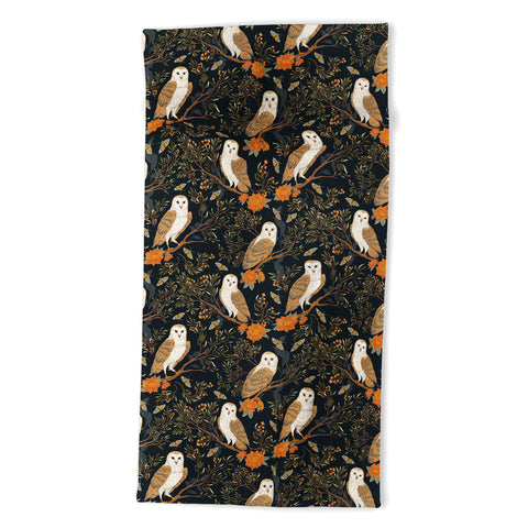 Avenie Owl Forest Beach Towel