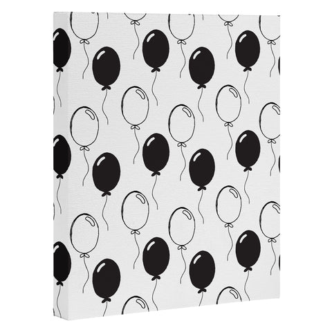 Avenie Party Balloons Black and White Art Canvas