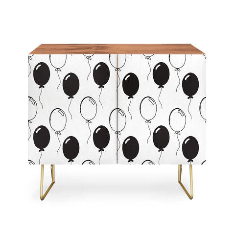 Avenie Party Balloons Black and White Credenza