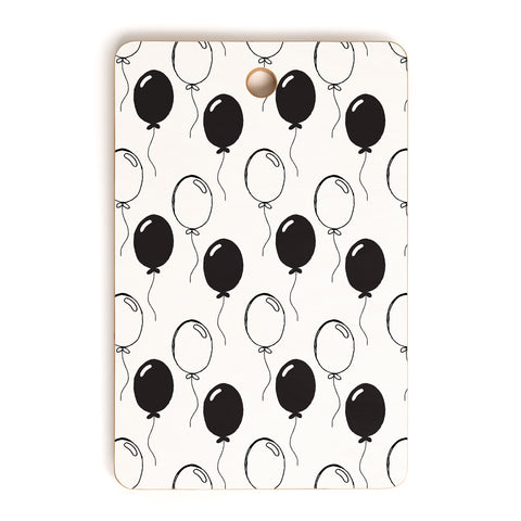 Avenie Party Balloons Black and White Cutting Board Rectangle