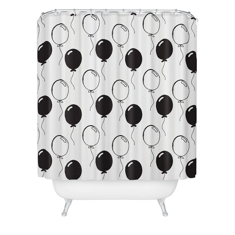 Avenie Party Balloons Black and White Shower Curtain