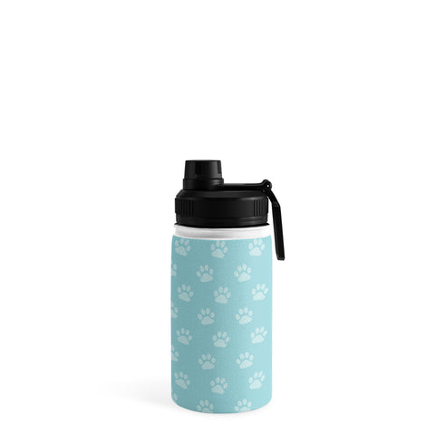 Avenie Paw Print Pattern Blue Water Bottle