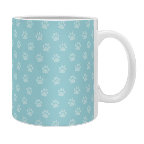 Avenie Paw Print Pattern Blue Coffee Mug