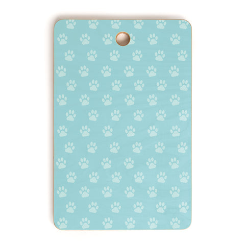 Avenie Paw Print Pattern Blue Cutting Board Rectangle
