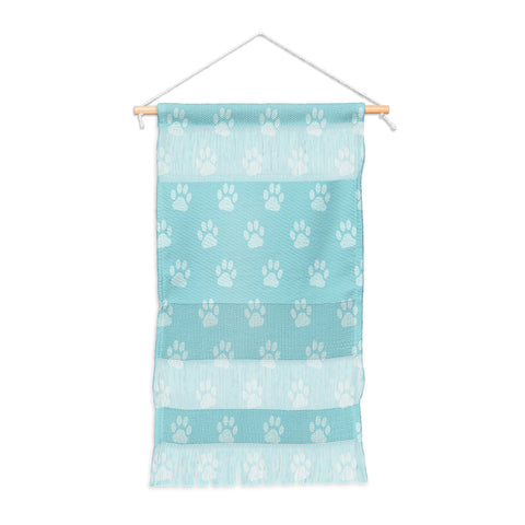 Avenie Paw Print Pattern Blue Wall Hanging Portrait