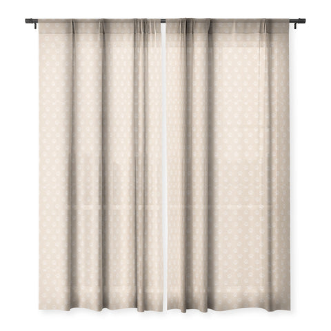 Avenie Paw Print Pattern Brown Sheer Window Curtain