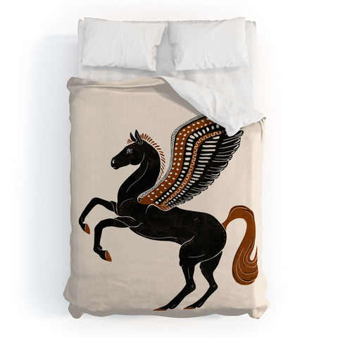 Avenie Pegasus In Greek Art Duvet Cover