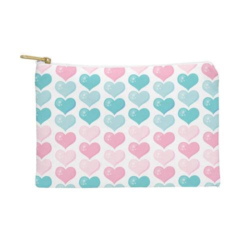 Avenie Pink and Blue Hearts Pouch