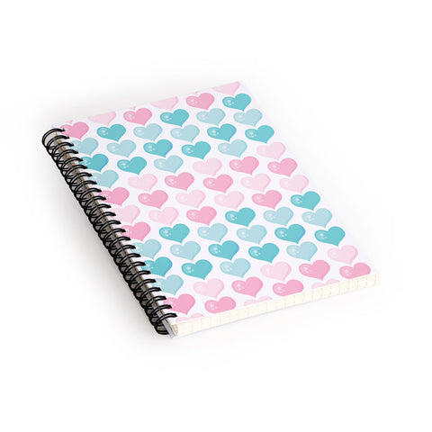Avenie Pink and Blue Hearts Spiral Notebook