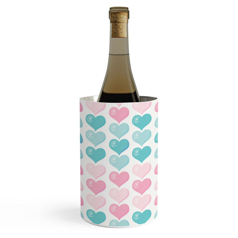 Avenie Pink and Blue Hearts Wine Chiller