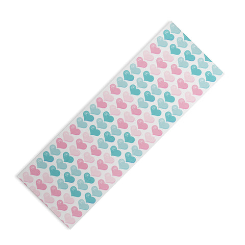 Avenie Pink and Blue Hearts Yoga Mat
