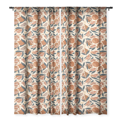 Avenie Pomegranate Terracotta Sheer Non Repeat