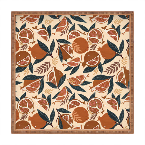 Avenie Pomegranate Terracotta Square Tray