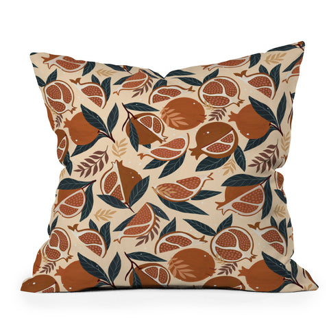 Avenie Pomegranate Terracotta Throw Pillow
