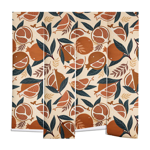 Avenie Pomegranate Terracotta Wall Mural