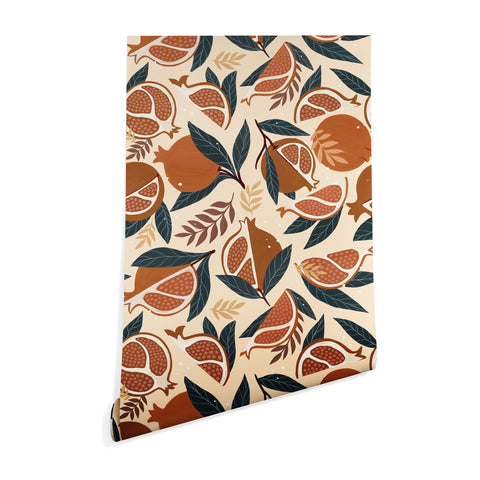 Avenie Pomegranate Terracotta Wallpaper