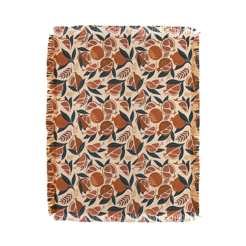 Avenie Pomegranate Terracotta Throw Blanket