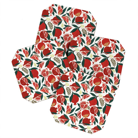 Avenie Pomegranates Pattern Coaster Set